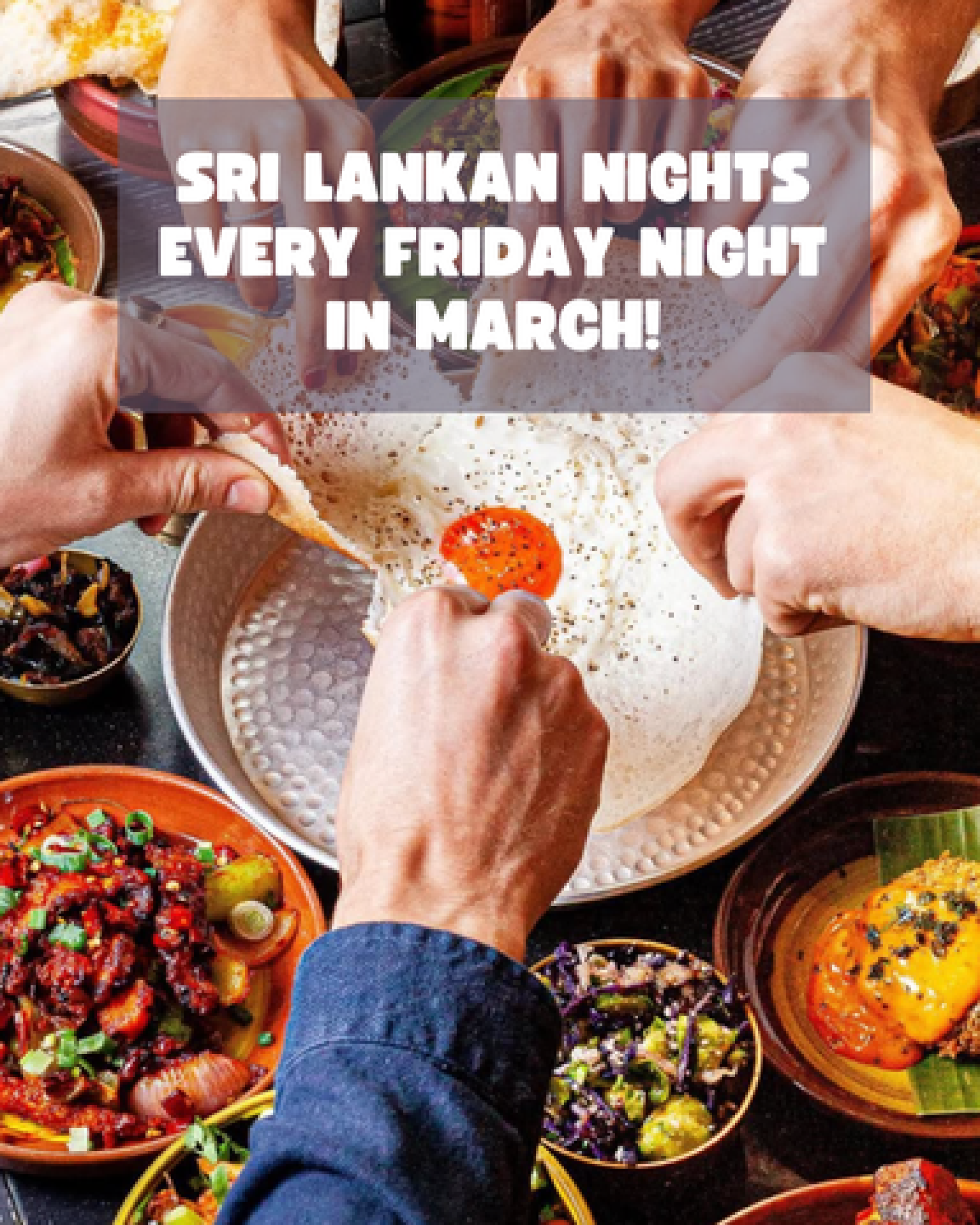 Several hands share a Sri Lankan pancake